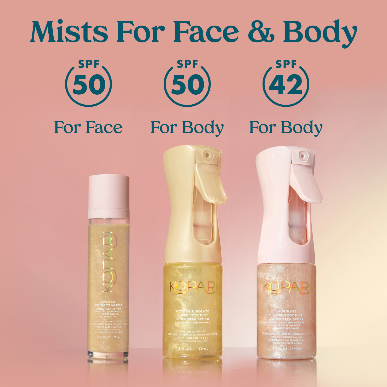Sunglaze Sheer Setting Mist Sunscreen SPF 50