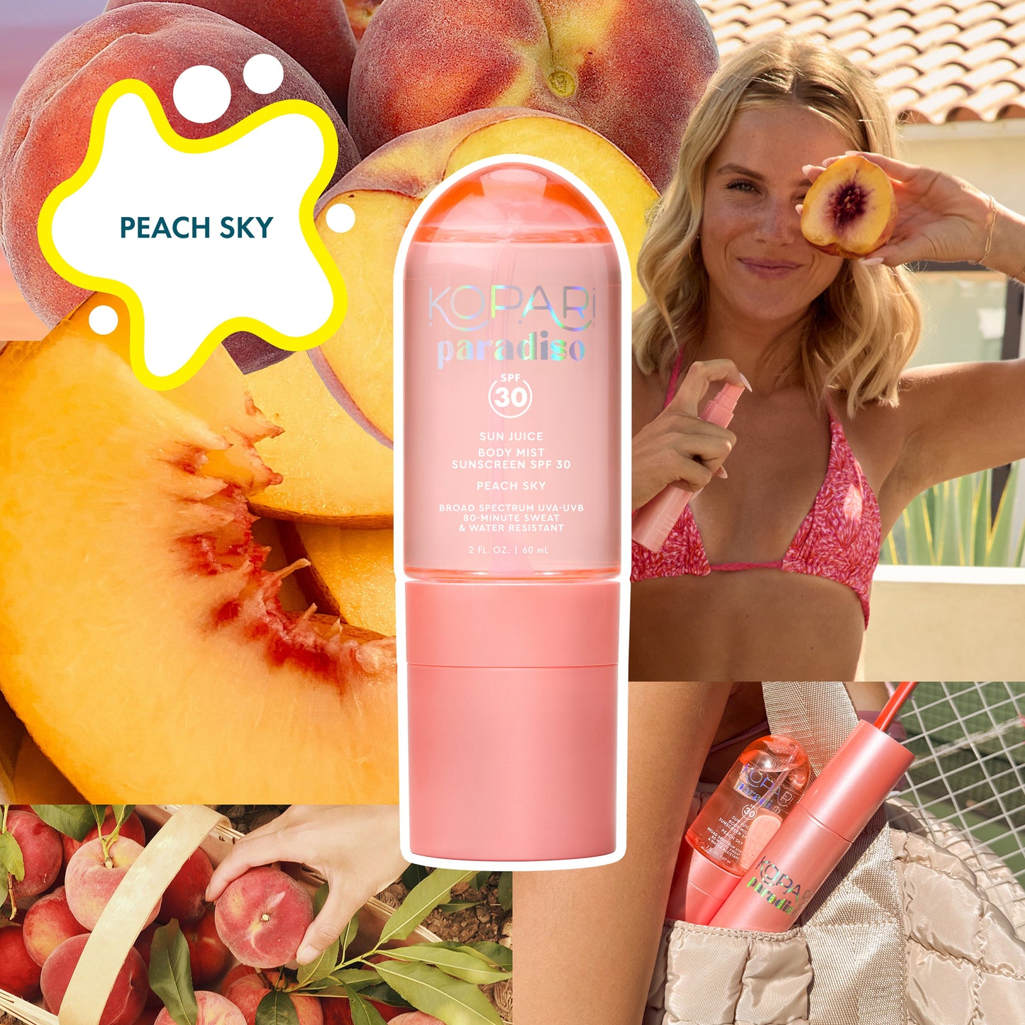Peach Sky Sun Juice Body Mist Sunscreen SPF 30