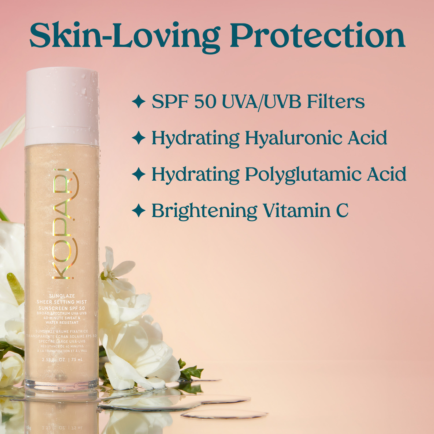 Sunglaze Sheer Setting Mist Sunscreen SPF 50
